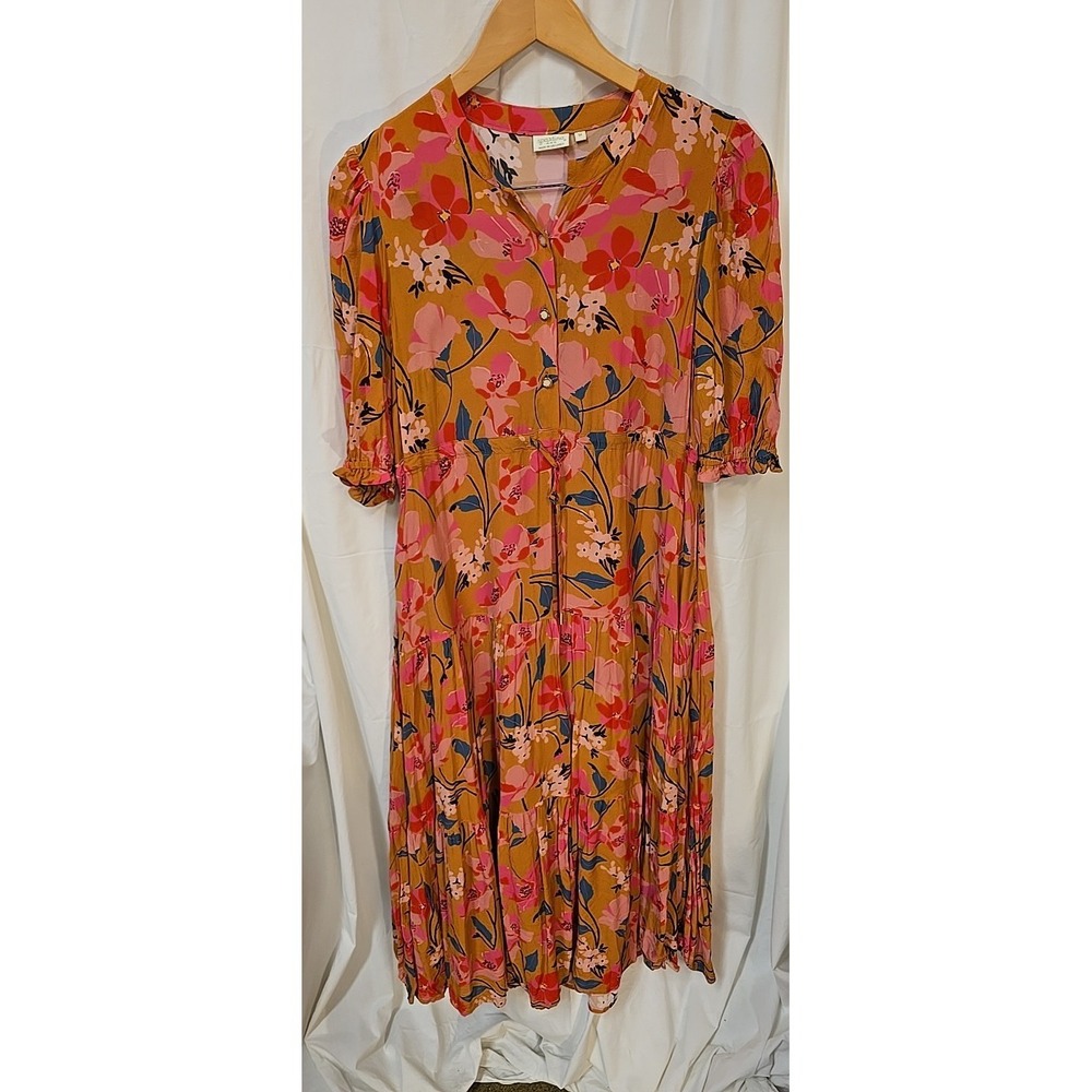 Spartina 449 Maggie Dress Medium Cottagecore Flowers Romantic Quiet Luxury - Picture 3 of 7